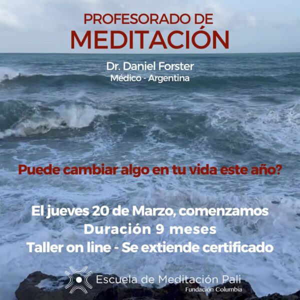 PROFESORADO DE MEDITACIÓN 2025 PM7 - Comienza 20 de Marzo 2025 -Duración 9 meses - Se extiende Certificado